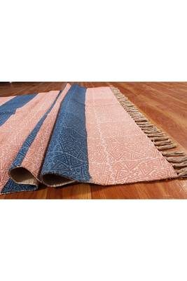Indian Natural Rug Yoga Kilim Hand Block Printed Dhurrie Garden Area Carpet 5