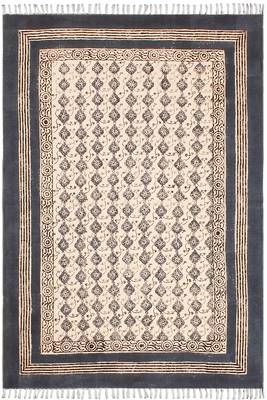 Geometric Kilim India Cotton Carpet Eco Friendly Dhurrie Hand Block Print Rug 1