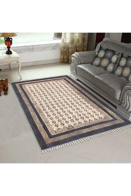 Geometric Kilim India Cotton Carpet Eco Friendly Dhurrie Hand Block Print Rug 2