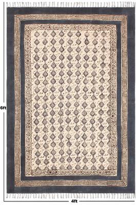 Geometric Kilim India Cotton Carpet Eco Friendly Dhurrie Hand Block Print Rug 3