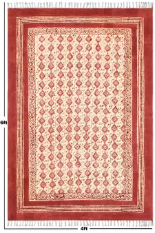 Indian Hand Block Printed Kitchen Carpet Handmade Pure Cotton Rug kilim Area Rug