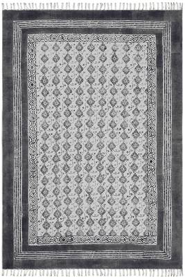 Indian Hand Block Print Dhurrie Natural Color Printed Rug Geometric Area Carpet 1