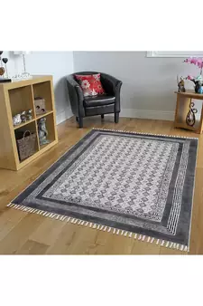 Indian Hand Block Print Dhurrie Natural Color Printed Rug Geometric Area Carpet