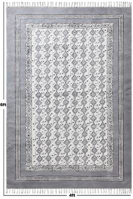 Living Room Cotton Kilim Rug Yoga Garden Carpet Hand Block Printed Dhurrie 3