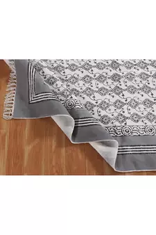 Living Room Cotton Kilim Rug Yoga Garden Carpet Hand Block Printed Dhurrie