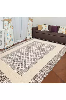 Home Decor Kilim Handmade Pure Cotton Carpet Hand Block Printed Dhurrie