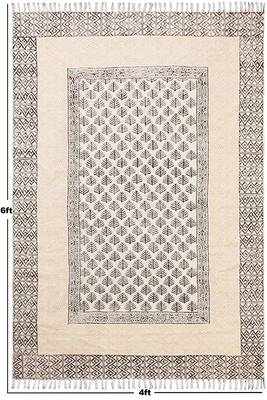 Home Decor Kilim Handmade Pure Cotton Carpet Hand Block Printed Dhurrie 3