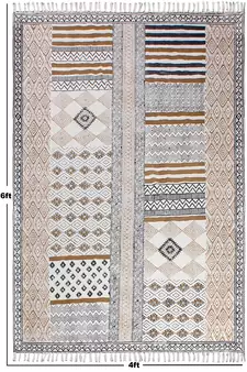 Kitchen Kilim Handmade India Cotton Carpet Eco Friendly Dhurrie Geometric Rug