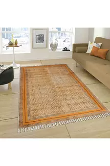 Handmade Pure Cotton Rug Traditional Floor Area Kilim Indian Flat Weave Dhurrie