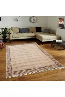 Outdoor Kilim Indian Handmade Dhurrie Cotton Carpet Geometric Area Carpet