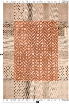 Outdoor Kilim Indian Handmade Dhurrie Cotton Carpet Geometric Area Carpet 3