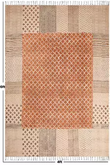 Outdoor Kilim Indian Handmade Dhurrie Cotton Carpet Geometric Area Carpet
