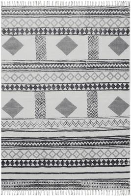 Geometric Cotton Rug Indian Fine Traditional Carpet Vintage Look Kilim 1