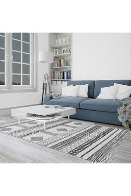 Geometric Cotton Rug Indian Fine Traditional Carpet Vintage Look Kilim 2