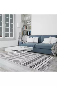 Geometric Cotton Rug Indian Fine Traditional Carpet Vintage Look Kilim