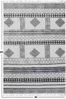 Geometric Cotton Rug Indian Fine Traditional Carpet Vintage Look Kilim