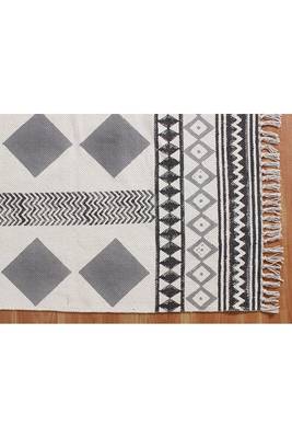 Geometric Cotton Rug Indian Fine Traditional Carpet Vintage Look Kilim 5
