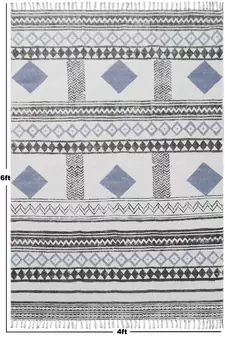 Indian Handmade Large Cotton Durries Gray Carpets Yoga Mat