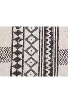 Indian Handmade Large Cotton Durries Gray Carpets Yoga Mat