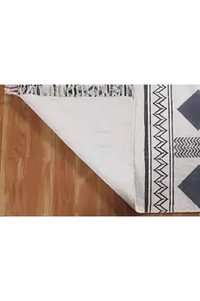 Indian Handmade Large Cotton Durries Gray Carpets Yoga Mat