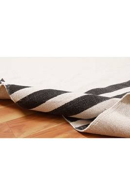 Natural Scalloped Rug India Cotton Carpet Boho Print Handmade Cotton Kilim Dhurrie 5