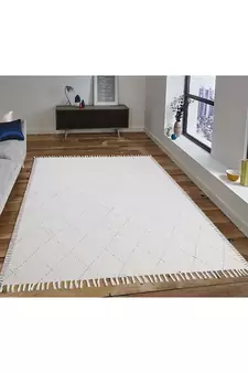 Natural Pure Cotton Durries Living Room Carpet Geometric Area Kilim