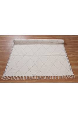 Natural Pure Cotton Durries Living Room Carpet Geometric Area Kilim 4