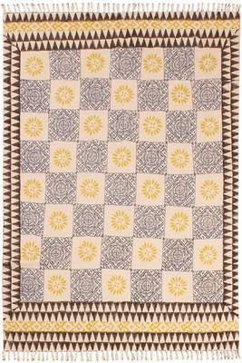 Hand Woven Cotton Durries Basement Area Rugs Outdoor Patio Rug Mats 1