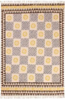 Hand Woven Cotton Durries Basement Area Rugs Outdoor Patio Rug Mats