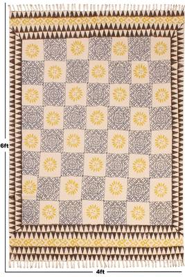 Hand Woven Cotton Durries Basement Area Rugs Outdoor Patio Rug Mats 3