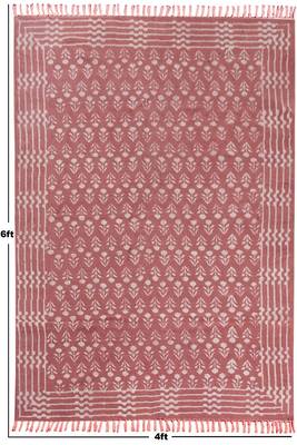 Natural Cotton Area Rug Hand Block Printed Rug Bohemian Kilim Rug Dining Room Rug 3