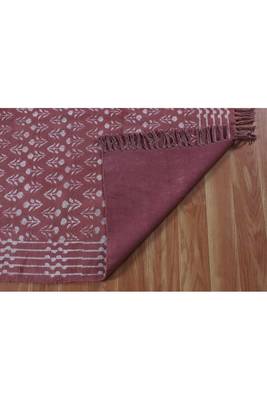 Natural Cotton Area Rug Hand Block Printed Rug Bohemian Kilim Rug Dining Room Rug 5