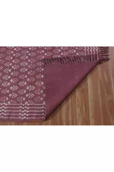 Natural Cotton Area Rug Hand Block Printed Rug Bohemian Kilim Rug Dining Room Rug