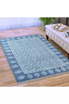 Indian Handmade Area Rug Outdoor Garden Cotton Rug Kitchen Kilim Dining Room Rug