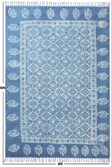 Indian Handmade Area Rug Outdoor Garden Cotton Rug Kitchen Kilim Dining Room Rug
