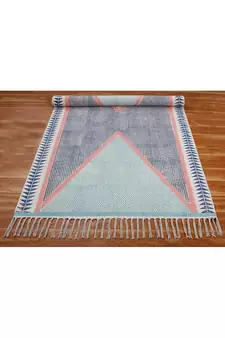 Handmade Block printed bedroom rug boho cotton rug Home decorative rug Floor area Carpet