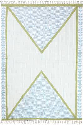 Dining Room Rug Indian Geometric kilim cotton woven dhurrie Outdoor yoga mat garden rug 1