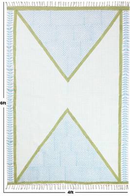 Dining Room Rug Indian Geometric kilim cotton woven dhurrie Outdoor yoga mat garden rug 3