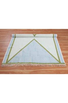 Dining Room Rug Indian Geometric kilim cotton woven dhurrie Outdoor yoga mat garden rug 4