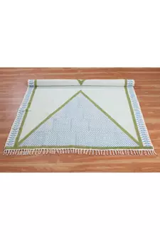 Dining Room Rug Indian Geometric kilim cotton woven dhurrie Outdoor yoga mat garden rug