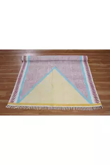 Indian cotton area rug Outdoor yoga cotton kilim Hand block printed rug Dining room woven rug
