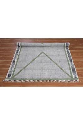 Boho area rug Kitchen flat weave cotton dhurrie Outdoor area rug Moroccan living room rug 4