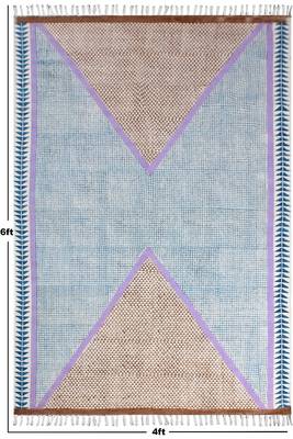 Home Decor Blue Hand Woven Rag Rug Bohemia Kilim Rug Entryway Throw Rug 3