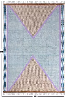 Home Decor Blue Hand Woven Rag Rug Bohemia Kilim Rug Entryway Throw Rug