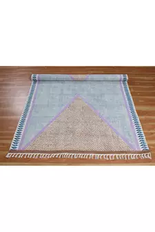 Home Decor Blue Hand Woven Rag Rug Bohemia Kilim Rug Entryway Throw Rug