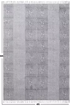 Cotton Rugs Handmade Area Rugs Hand Block Printed Boho Kilim Home Decor Carpet