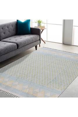 Handmade Cotton Kilim Boho Print Geometric Area Rug India Cotton Carpet 2