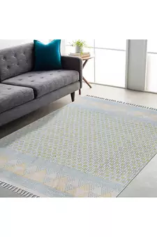 Handmade Cotton Kilim Boho Print Geometric Area Rug India Cotton Carpet