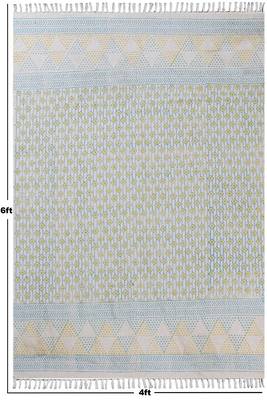 Handmade Cotton Kilim Boho Print Geometric Area Rug India Cotton Carpet 3
