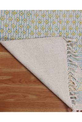 Handmade Cotton Kilim Boho Print Geometric Area Rug India Cotton Carpet 5